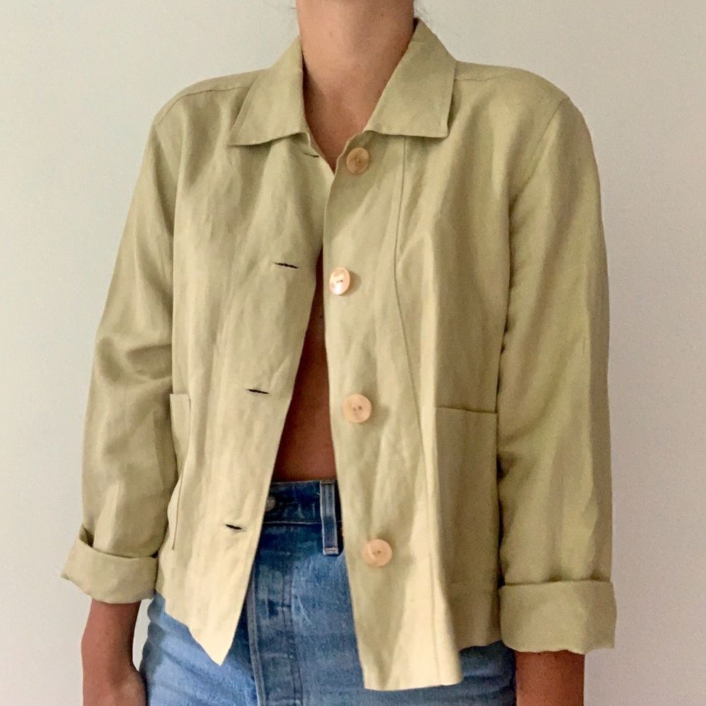 LIME CROPPED LIGHT JACKET
